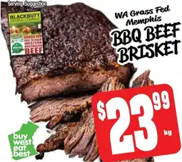 Farmer Jack's Wa grass fed memphis bbq beef brisket offer