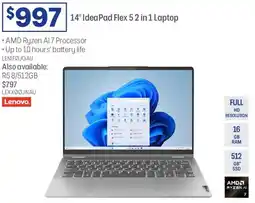 Officeworks 14" IdeaPad Flex 52 in 1 Laptop offer