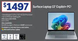 Officeworks Surface Laptop 13" Copilot+ PC offer