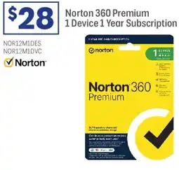 Officeworks Norton 1 Device 1 Year Subscription offer