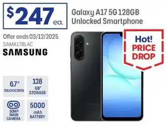 Officeworks Galaxy A17 5G 128GB Unlocked Smartphone offer