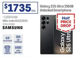 Officeworks Galaxy S25 Ultra 256GB Unlocked Smartphone offer