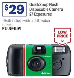 Officeworks QuickSnap Flash Disposable Camera 27 Exposures offer