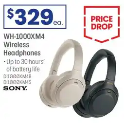 Officeworks WH-1000XM4 Wireless Headphones offer