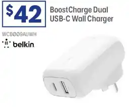 Officeworks BoostCharge Dual USB-C Wall Charger offer
