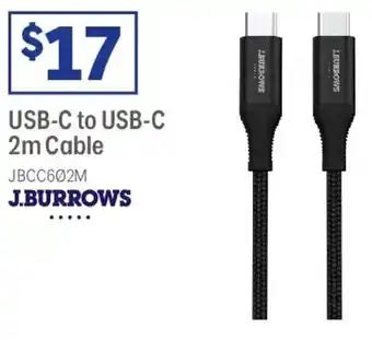 Officeworks USB-C to USB-C 2m Cable offer