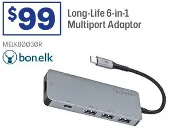 Officeworks Long-Life 6-in-1 Multiport Adaptor offer