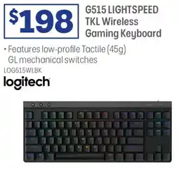 Officeworks G515 LIGHTSPEED TKL Wireless Gaming Keyboard offer
