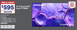 Officeworks 43" 4K Crystal UHD Smart TV U800F offer