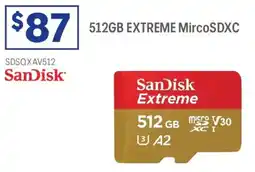 Officeworks 512GB EXTREME MircoSDXC offer