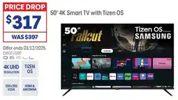 Officeworks 50" 4K Smart TV with Tizen OS offer