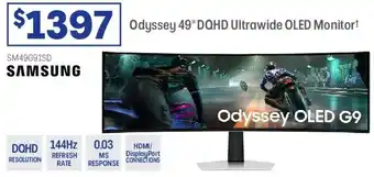 Officeworks Odyssey 49DQHD Ultrawide OLED Monitor offer
