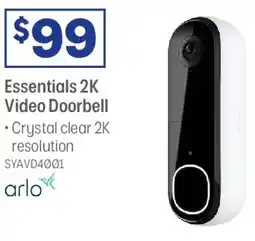Officeworks Essentials 2K Video Doorbell offer