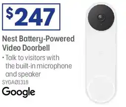 Officeworks Nest Battery-Powered Video Doorbell offer