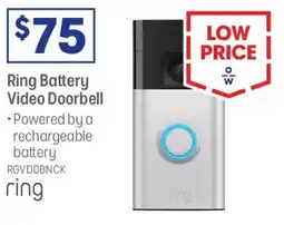 Officeworks Ring Battery Video Doorbell offer