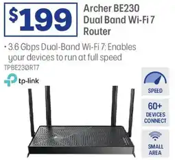 Officeworks Archer BE230 Dual Band Wi-Fi 7 Router offer