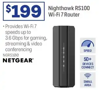 Officeworks Nighthawk RS100 Wi-Fi 7 Router offer