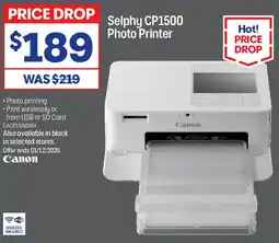 Officeworks Selphy CP1500 Photo Printer offer