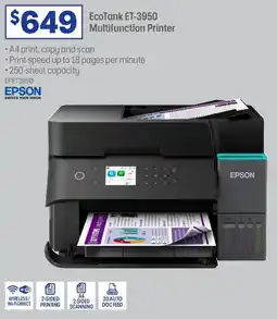 Officeworks EcoTank ET-3950 Multifunction Printer offer