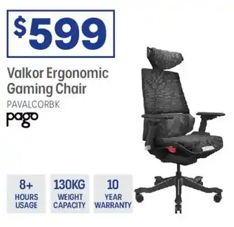 Officeworks Valkor Ergonomic Gaming Chair offer
