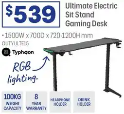 Officeworks Ultimate Electric Sit Stand Gaming Desk offer
