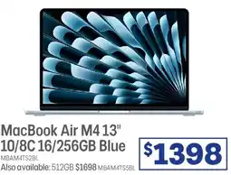 Officeworks MacBook Air M4 13" 10/8C 16/256GB Blue offer