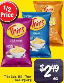Farmer Jack's Thins Chips or Onion Rings offer