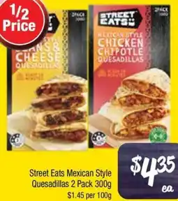 Farmer Jack's Street Eats Mexican Style Quesadillas offer