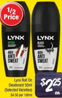 Farmer Jack's Lynx Roll On Deodorant offer