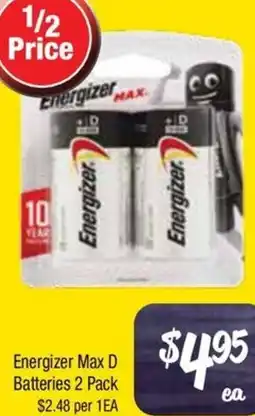 Farmer Jack's Energizer Max D Batteries offer
