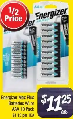 Farmer Jack's Energizer Max Plus Batteries AA or AAA offer
