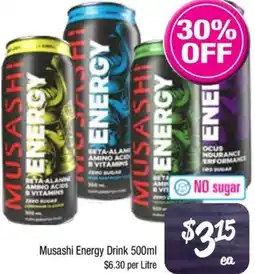 Farmer Jack's Musashi Energy Drink offer