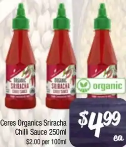Farmer Jack's Ceres Organics Sriracha Chilli Sauce offer