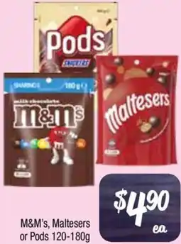 Farmer Jack's M&M's, Maltesers or Pods offer