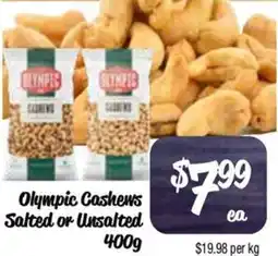 Farmer Jack's Olympic Cashews Salted or unsalted offer