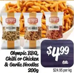 Farmer Jack's Olympic BBQ, Chilli or Chicken & Garlic Noodles offer