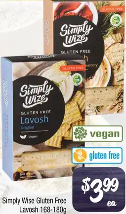 Farmer Jack's Simply Wise Gluten Free Lavosh offer