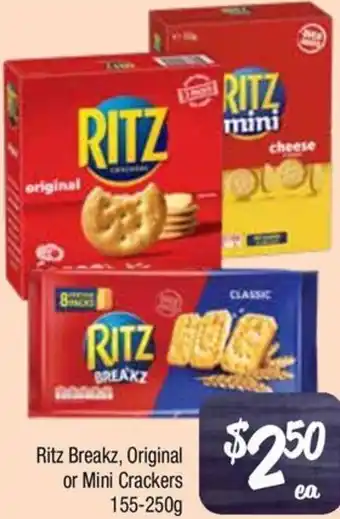 Farmer Jack's Ritz Breakz, Original or Mini Crackers offer