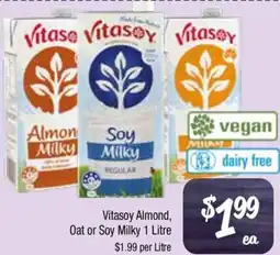Farmer Jack's Vitasoy Almond, Oat or Soy Milky offer
