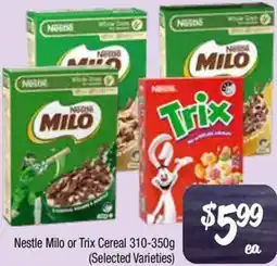 Farmer Jack's Nestle Milo or Trix Cereal offer