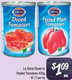 Farmer Jack's La Doria Diced or Peeled Tomatoes offer