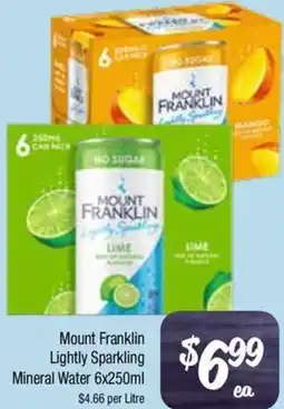 Farmer Jack's Mount Franklin Lightly Sparkling Mineral Water offer