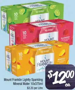 Farmer Jack's Mount Franklin Lightly Sparkling Mineral Water offer