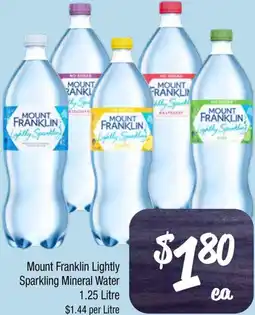 Farmer Jack's Mount Franklin Lightly Sparkling Mineral Water offer