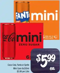 Farmer Jack's Coca-Cola, Fanta or Sprite Mini Cans offer