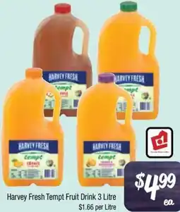 Farmer Jack's Harvey Fresh Tempt Fruit Drink offer