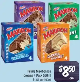 Farmer Jack's Peters Maxibon Ice Creams offer