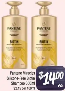 Farmer Jack's Pantene Miracles Silicone-Free Biotin Shampoo offer