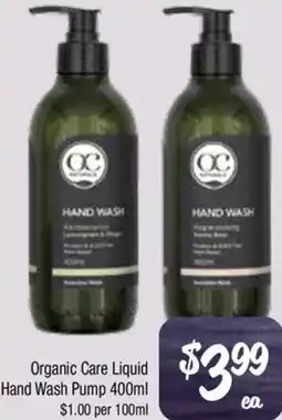 Farmer Jack's Organic Care Liquid Hand Wash Pump offer