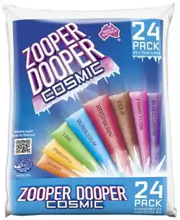 Coles Zooper Dooper Water Ice 24 Pack offer